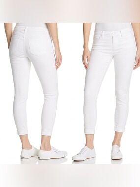 J Brand Anja Crop Cuffed Jeans in White, size 28